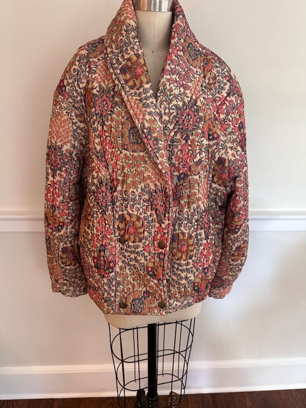 Sézane Floral Patchwork Quilted Jacket Size 44 / US 12